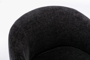 Poltrona Girevole Moderna in <span class=keywords><strong>Tessuto</strong></span> Chenille, Sedia a Botte con Altezza Regolabile, Struttura in Metallo Verniciato a Polvere Nera, Arredamento per Soggiorno - Product Image 6