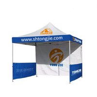 Tienda Gazebo con dosel plegable portátil para exteriores con marco de aluminio justo con logotipo fabricado personalizado de 3*3 m con pared para Feria Comercial