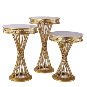 Support de décoration de gâteau de mariage moderne de luxe avec matériau en fer blanc doré noir <span class=keywords><strong>pour</strong></span> la base de présentation de gâteau - Product Image 2