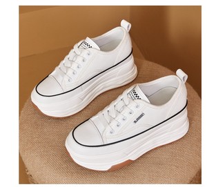 Cool Girl Outdoor Super Height ha aumentato le scarpe da Sneakers traspiranti scarpe Casual in pelle di mucca da donna - Product Image 5