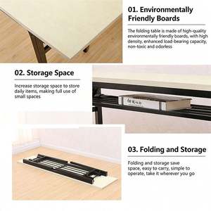 <span class=keywords><strong>Mesa</strong></span> de Conferencia Plegable Moderna y Duradera, <span class=keywords><strong>Mesa</strong></span> de Entrenamiento Multifuncional con Marco de Madera, Escritorio Plegable Portátil para Sala de Reuniones - Product Image 5