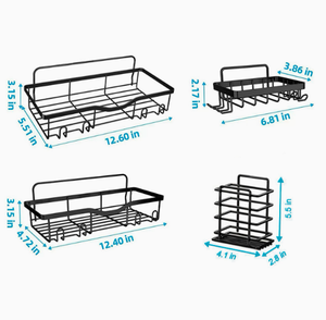 Estante de Esquina para Baño, Organizador de Hierro Moderno Impermeable sin Perforaciones, Soporte para Jabón y Accesorios de Ducha, Almacenamiento de Artículos de Aseo - Product Image 5
