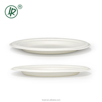 Assiettes jetables en bambou biodégradables de Microwavable pour la restauration rapide Blanc écologique assiettes à papier jetables dégradables de 7 pouces