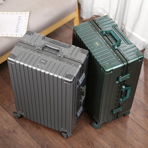 Aluminum Frame <b>Trolley</b> Case 24 Inch With Universal Wheels Durable Travel Luggage For Leisure Travel - Product Image 3