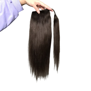 Cola de Caballo de Cabello Humano Virgen Brasileño 100% Natural Negro, Lista para Enviar, con Peine, Cola de Caballo Envolvente - Product Image 6