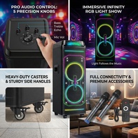 Haut-parleur Subwoofer double 10 pouces portable pour extérieur, multifonction avec lecteur de carte, haute puissance