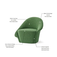 Canapé de réception moderne et décontracté de style italien pour hôtel, café, magasin de vêtements, salon de beauté, espace lounge, mobilier de maison une place