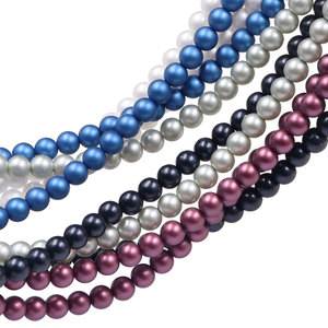 Perles de verre rondes mates de 6 mm, imitation perles de verre avec trous pour la fabrication de bijoux, vente en gros, bricolage - Product Image 3