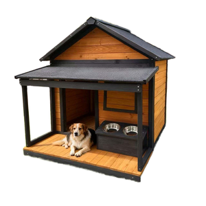 Lüks Ahşap Köpek Villası Çevre Dostu Sürdürülebilir Açık Hava Köpek Kulübesi Evcil Hayvan Yatağı Premium Büyük Köpek Kafesi Arka Bahçe Kedileri İçin - Product Image 1