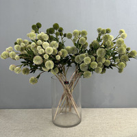 Fleurs artificielles sphériques bleues à 6 têtes en forme d'allium, plantes artificielles pour la décoration intérieure, embellissements de scène, pissenlit artificiel noué à la main