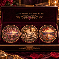 Pièce commémorative personnalisée en cuivre pur .999 de 5 oz, motif « Amour à travers les années », artisanat métallique en relief 3D, souvenir d'anniversaire de couple à long terme