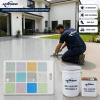 Revêtement imperméable polyaspartique polyuréa effet marbre pour extérieur, antidérapant, résistant à l'usure, peinture autolissante pour sols en sable coloré
