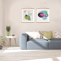 Yukmin marco magnético para colgar carteles, madera de teca para carteles, impresiones, fotos, imágenes, mapas, pergaminos y obras de arte en lienzo