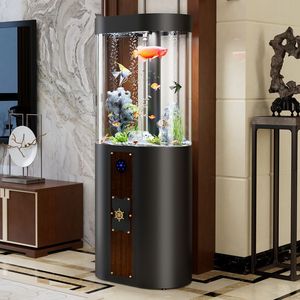 <span class=keywords><strong>Acquario</strong></span> Ovale Smart in Acrilico 110L, Alto da Terra, Ultra Trasparente con Luce LED, Base in Lega, Set Completo con Tripla Filtrazione - Product Image 1