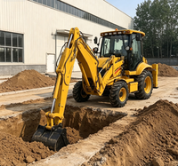 Backhoe Loader 4WD dengan Bucket Loader Depan 1.2m3 dan Bucket Backhoe 0.3m3 untuk Pekerjaan Konstruksi dan Utilitas