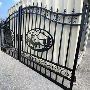 Apartamento de Diseño Europeo Puertas exteriores de <span class=keywords><strong>hierro</strong></span> forjado Casa de entrada Puertas de <span class=keywords><strong>hierro</strong></span> modernas Puertas de seguridad de <span class=keywords><strong>hierro</strong></span> forjado - Product Image 6