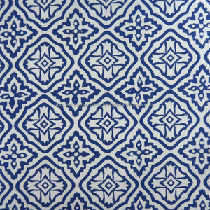 Bloque de mano impreso Cruz azul algodón 20 láminas de tela cardado tejido cortinas almohadas camisas trajes cubre vestidos prendas - Product Image 1