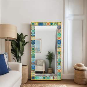 Espejo de mosaico de cristal <span class=keywords><strong>Talavera</strong></span> mexicano vintage personalizado para entrada, baño y sala de estar, pedido mínimo impreso, 1 pieza - Product Image 3