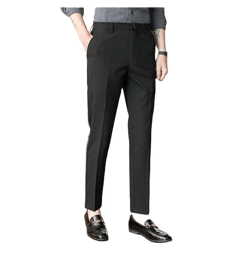 Suits Pants Formal Business Latest Black Color Dress Trousers Slim Fit Office Men Trouser Plus Sizes