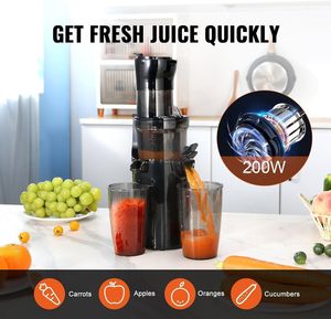 Big Mouth Electric Juicer Extractor <b>Machine</b> Stainless Steel Fruit Vegetable Orange <b>Juice</b> Cold Press Masticating Slow Juicer - Product Image 5