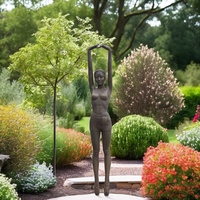 Statue de Ballet de ballerine en Bronze, fontaine d'eau de danse de fille, taille réelle de jardin en plein air personnalisée