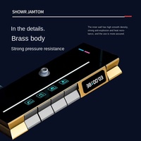 Laiton affichage numérique salle de bain lumière LED robinet de douche Piano clé douche mélangeur ensemble système plate-forme ensemble de douche