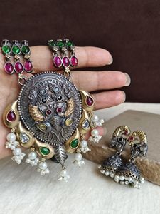Top Indian Manufacturer's Indo Western Temple <b>Jewellery</b> Necklace <b>Set</b> <b>Gold</b> Plating for Weddings Artificial <b>Jewellery</b> Wholesalers - Product Image 5