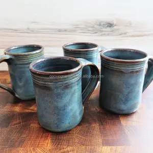 AAA Quality Handmade Ceramic Mugs,Twilight Blue Coffee/Tea mug Hand thrown pottery mug, Customization LOGO at the Mug bottom