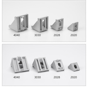 Aluminum Profile Corner Brackets 203040808 Die-Cast Flat Bottom L-Shaped Connectors Industrial Accessories - Product Image 3