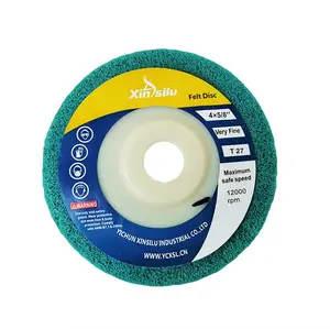 Roda de polimento de fibra de nylon, 4in 13mm malachite azul não tecido disco abrasivo para metais aço inoxidável liga de cobre