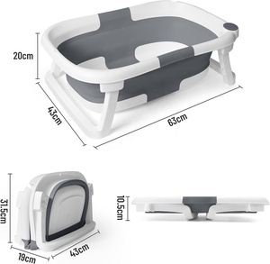 Vente en gros baignoires pliables pour tout-petits ensemble de <span class=keywords><strong>baignoire</strong></span> portable pliable pour nouveau-né avec système de détection de température intelligent - Product Image 3