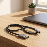 Adaptateur audio USB-A vers 3,5 mm avec puce DAC intégrée, carte son externe, câble auxiliaire tressé en nylon pour ordinateur portable – Vente en gros