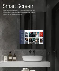 Miroir de salle de bain Android illuminé avec écran tactile de haute qualité