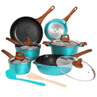 Meilleure Vente : Batterie de Cuisine Moderne en Métal 12 Pièces Antiadhésive avec Revêtement Céramique, Poignées en Acier Inoxydable, Compatible Induction, Écologique