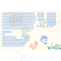 Keycaps de clavier mécanique personnalisés en céramique PBT à profil bas, thème Fête des Profondeurs, dégradé, avec couleurs personnalisées et options OEM