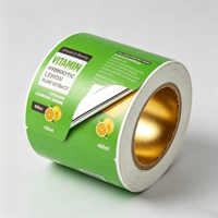 Étiquettes personnalisées en aluminium pour boissons au collagène, autocollants imperméables pour bouteilles de boissons au pamplemousse