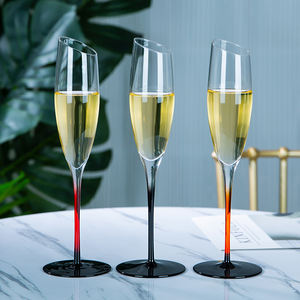 Verres à <span class=keywords><strong>vin</strong></span> à pied dégradés à la mode, faits à la main, avec bord incliné coloré, gobelets à <span class=keywords><strong>vin</strong></span> rouge - Product Image 5