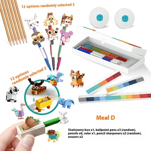 Hot Sale <span class=keywords><strong>3</strong></span>-Bleistift Pack DIY Briefpapier Set Kunststoff Ziegel Blöcke und Clips für Kinder Neueste Schul bedarf - Product Image 4