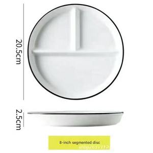 Juego de Platos de Porcelana con Divisiones, Fomenta la Alimentación Saludable con Diseño de Control de Porciones, Duraderos, Aptos para Microondas y Lavavajillas - Product Image 2