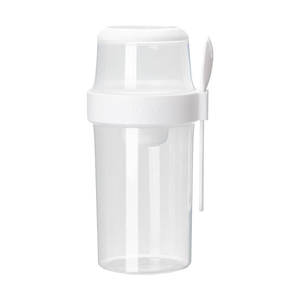 แก้วสลัดสองชั้นแบบมีฝาปิด 760 มล. พร้อมช่องใส่ซอสและส้อม สำหรับใช้ในสำนักงานและโรงเรียน - Product Image 4