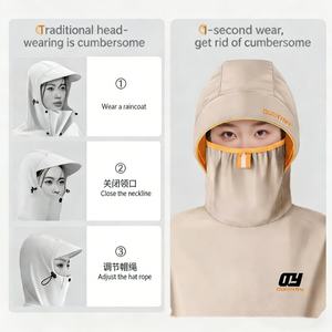Poncho Impermeable para Motocicleta y Bicicleta Eléctrica con Protección Facial Completa - Product Image 2