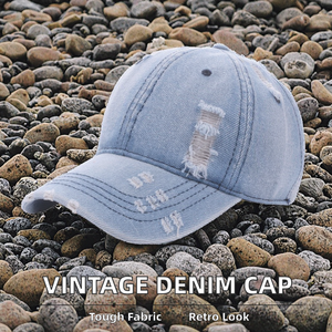 Casquette de baseball en jean délavé vintage personnalisée avec logo brodé, style « Dad Hat » vieilli, pour activités de plein air, avec visière incurvée, idéale pour le golf - Product Image 2