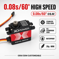 Servomoteurs à vendre XQ-POWER XQ-S2010D 7KG Servomoteur sans noyau Engrenage en acier inoxydable Étanche 8.4V Haute vitesse pour hélicoptère RC