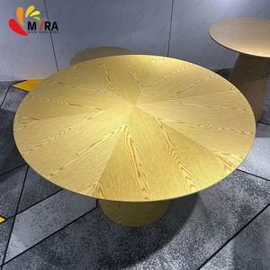 طاولات طعام دائرية عصرية، طاولة غرفة الطعام، أثاث منزلي، طقم طاولة طعام دائرية لستة أشخاص، طاولة طعام دائرية فاخرة - Product Image 3
