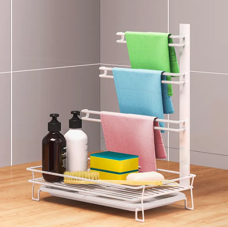 Eenvoudige Aanrecht Afwassen Draad Bal Multi-layer Sink Rack Keuken Draad Rack Rag Rack