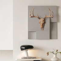Décoration murale tête de cerf en résine style occidental, faux taxiderme, 21 pouces, à suspendre pour maison moderne, bohème, ferme ou bureau