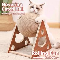 Torre para Gatos con Poste Rascador, Plataforma de Salto, Estructura de Escalada, Mueble de Juego, Bola Rascadora para Gatos, Sisal y Madera Maciza