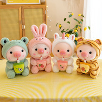 8 pouces Super doux Kawaii bulle thé Boba cochon peluche Animal mignon décoration de la maison cadeau d'anniversaire beau cochon Anime jouets