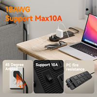 Protecteur de surtension multiprise 8 prises ca 4 ports USB C listés UL rallonge murale de bureau pour le bureau à domicile américain