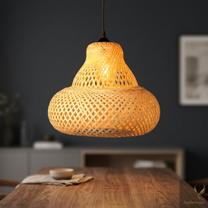 Luminaire suspendu en bambou naturel tissé pour la décoration du plafond de la maison, éclairage intérieur et design d'intérieur - Product Image 1